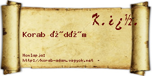 Korab Ádám névjegykártya